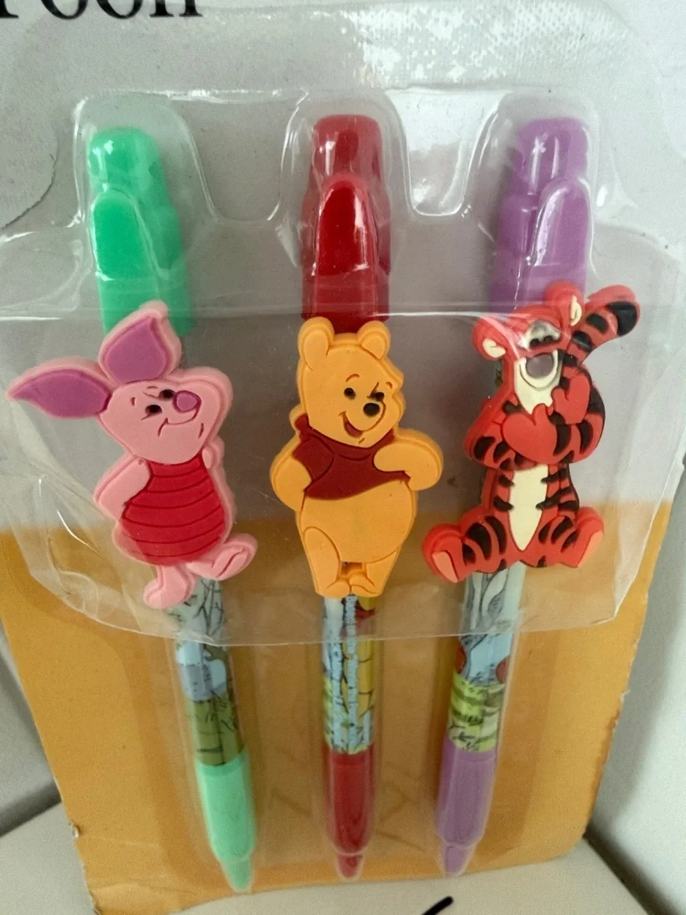 Disney Winnie the Pooh Character Pen Set Rubber Figure